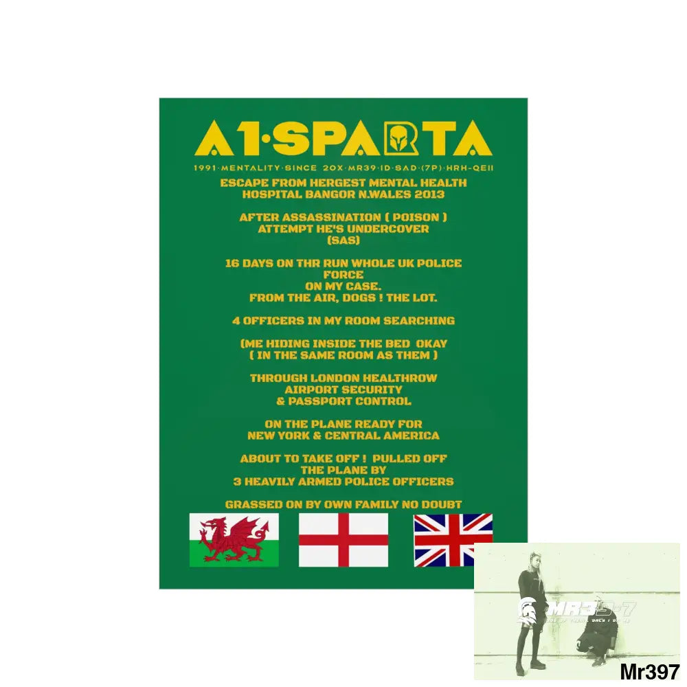 A1-Sparta Escape from Hergest MH Hospital 2013 Matte Vertical Posters Poster