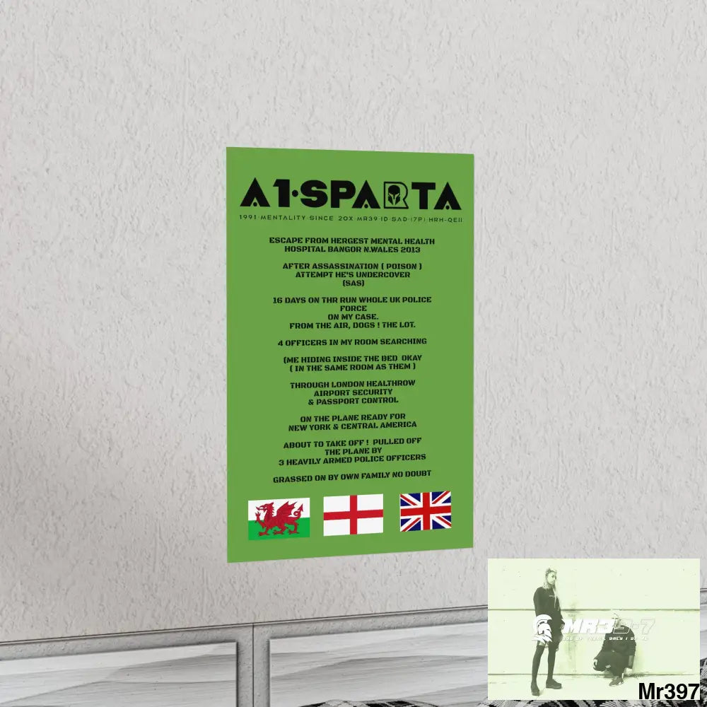 A1-Sparta Escape from Hergest MH Hospital 2013 Matte Vertical Posters Poster