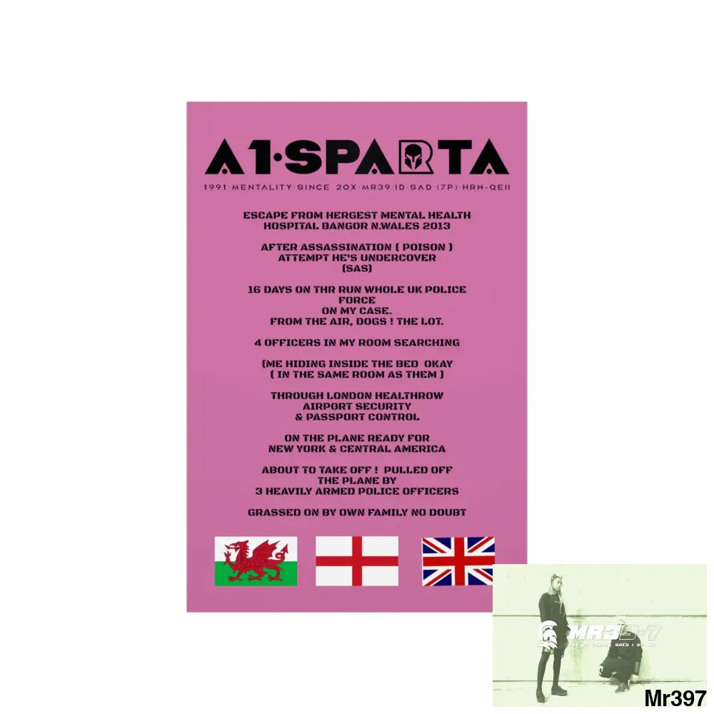 A1-Sparta Escape from Hergest MH Hospital 2013 Matte Vertical Posters Poster