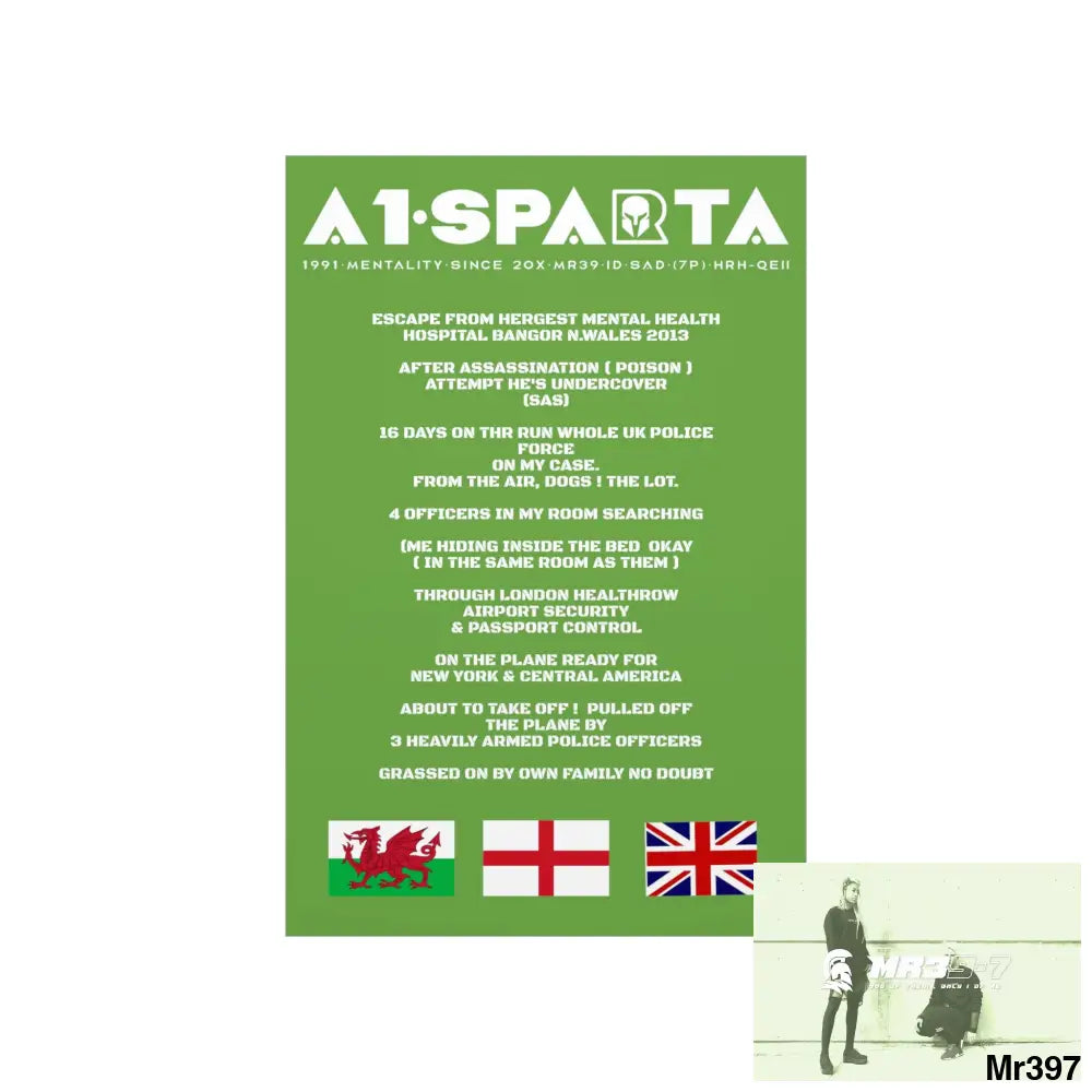 A1-Sparta Escape from Hergest MH Hospital 2013 Matte Vertical Posters Poster