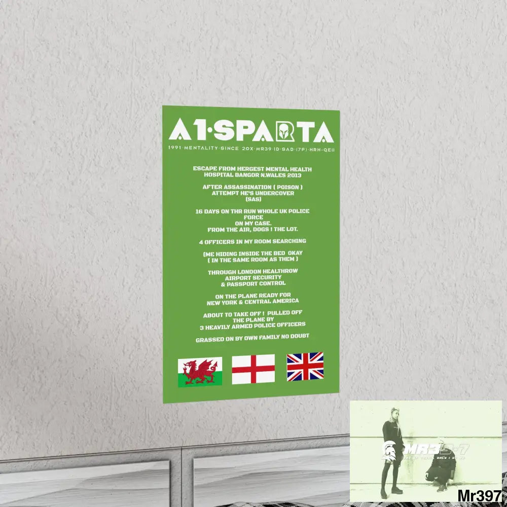 A1-Sparta Escape from Hergest MH Hospital 2013 Matte Vertical Posters Poster