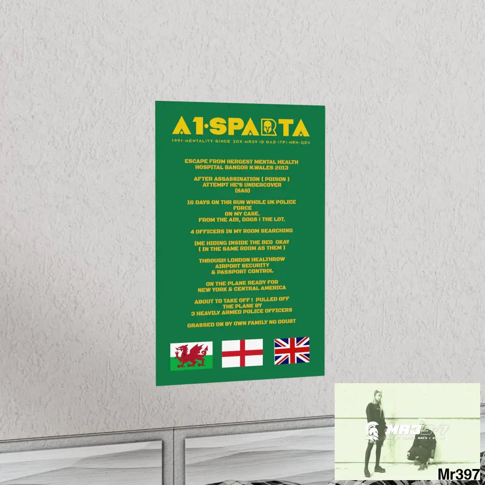 A1-Sparta Escape from Hergest MH Hospital 2013 Matte Vertical Posters Poster