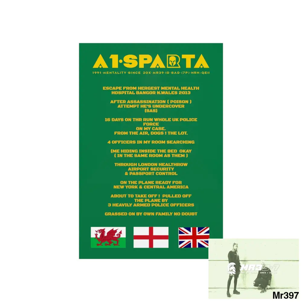 A1-Sparta Escape from Hergest MH Hospital 2013 Matte Vertical Posters Poster