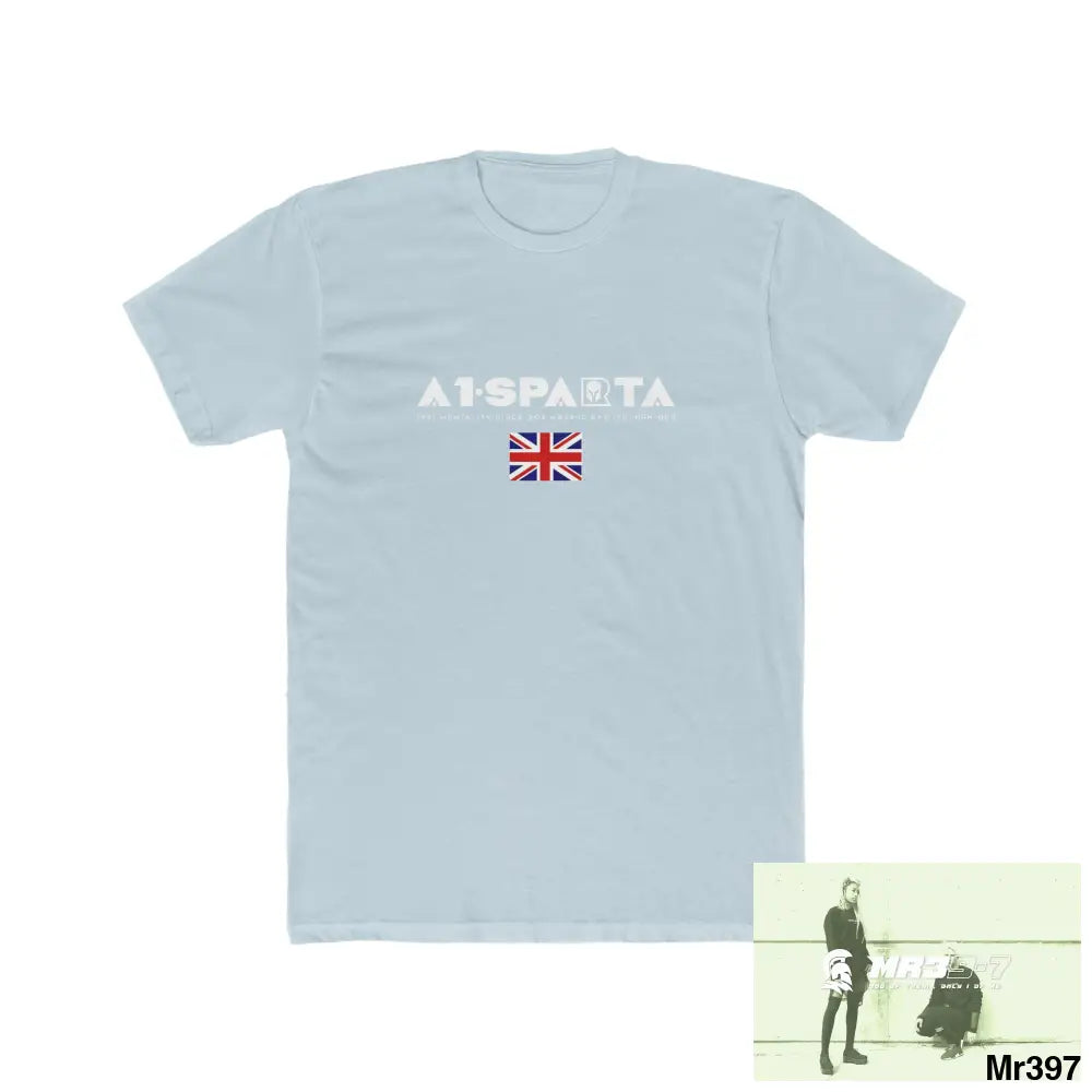 A1-Sparta FUCK COUNTY LINES Men’s Cotton Crew Tee Solid Light Blue / S T-Shirt
