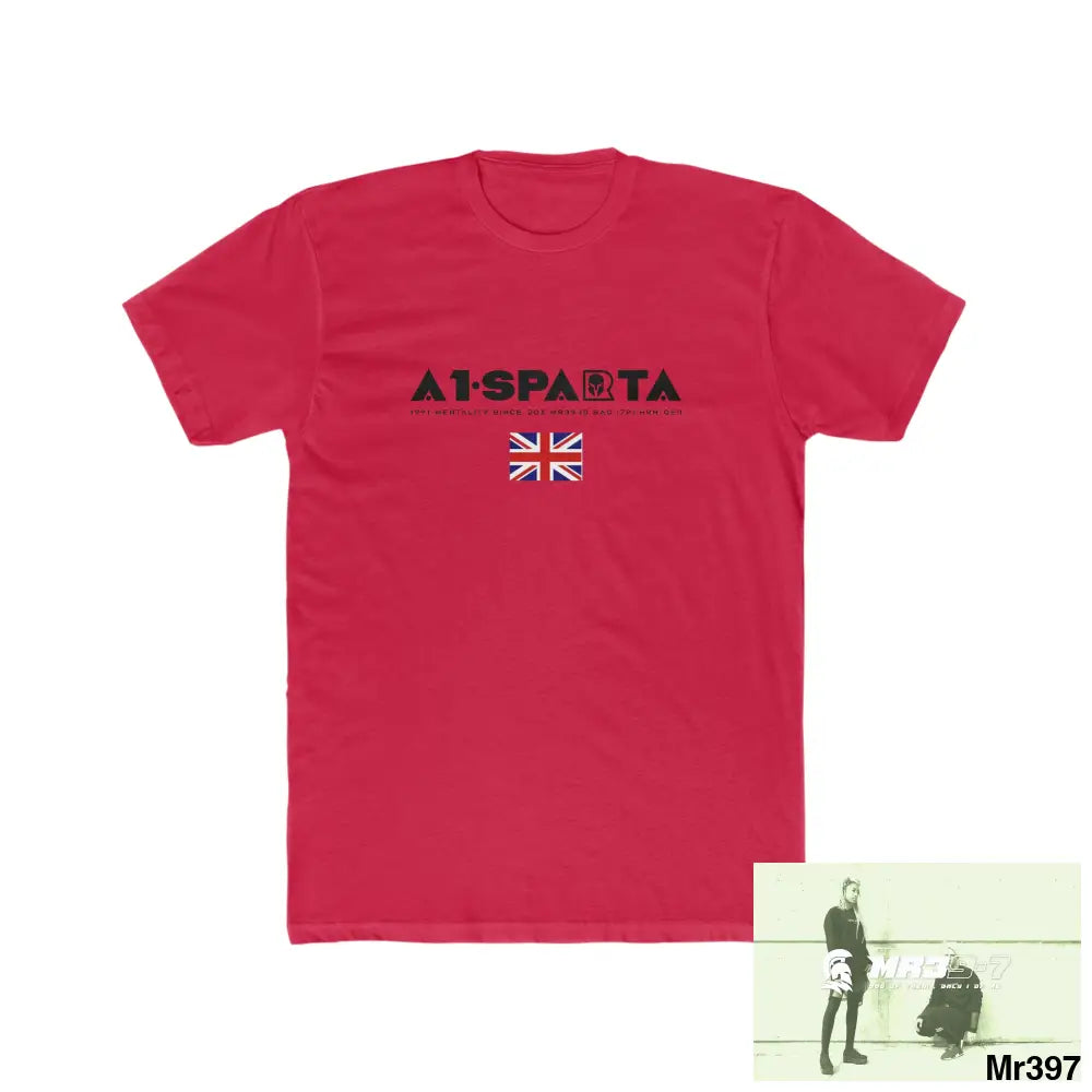 A1-Sparta FUCK COUNTY LINES Men’s Cotton Crew Tee Solid Red / XS T-Shirt