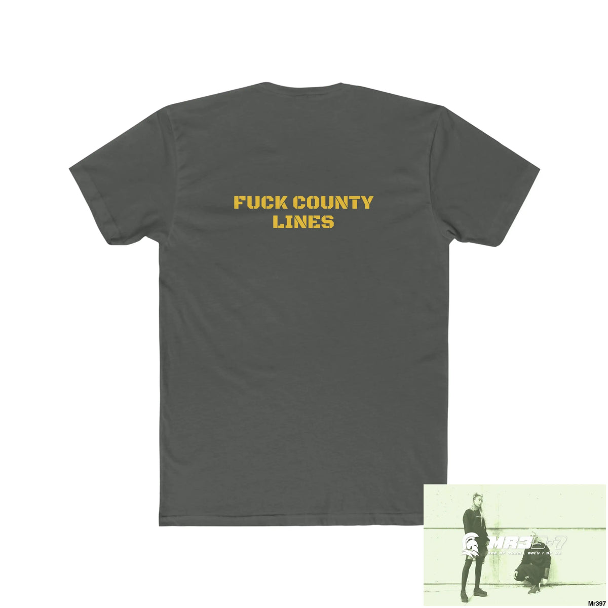 A1-Sparta FUCK COUNTY LINES Men’s Cotton Crew Tee T-Shirt