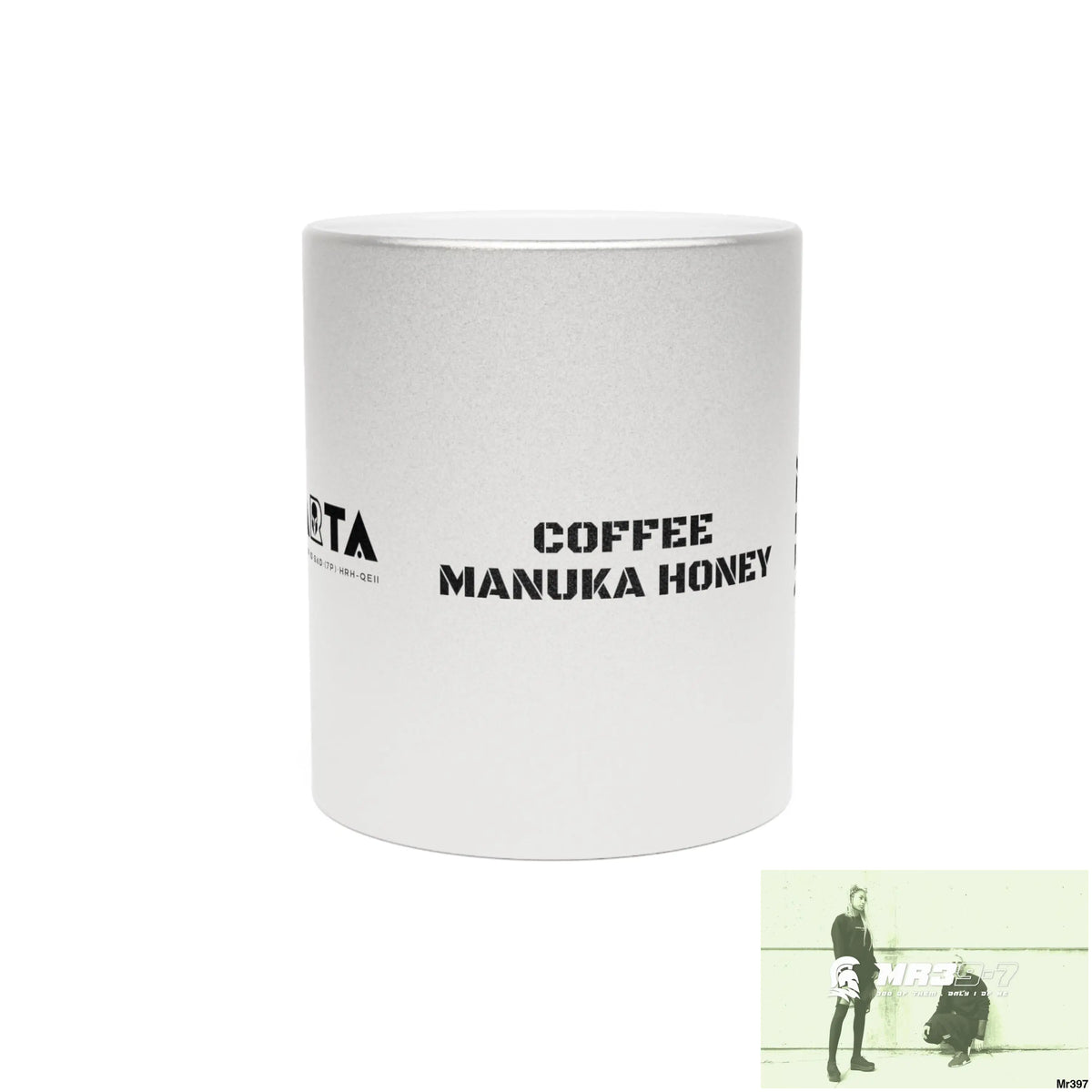 A1•Sparta GBR Coffee Manuka Honey Metallic Mug (Silver\Gold) 11oz / Silver Mug
