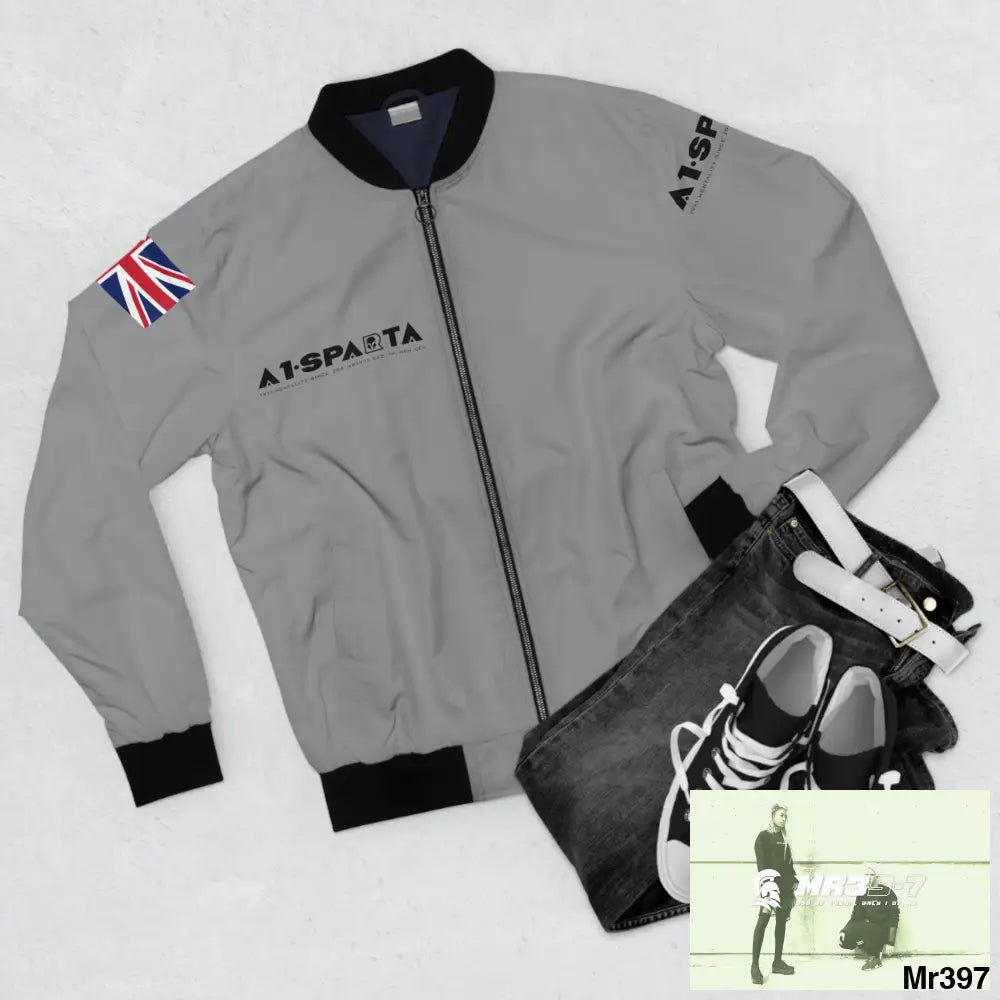 A1•Sparta GBR Gothic Skull with Wings and Roses Men’s Bomber Jacket (AOP) All Over Prints