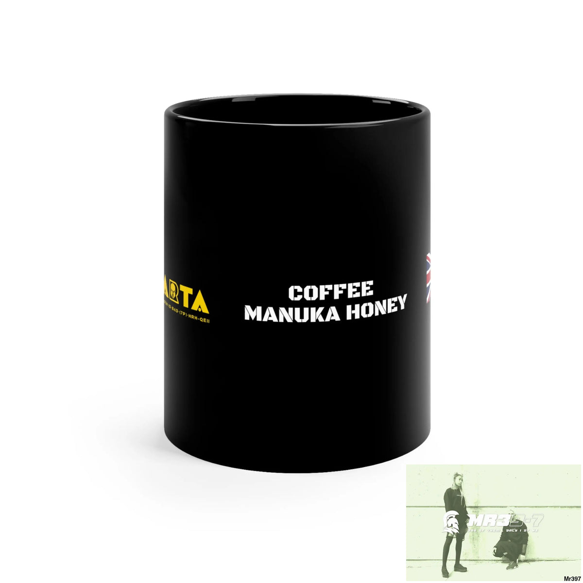 A1- Sparta GBR Manuka Honey Coffee 11oz Black Mug 11oz Mug