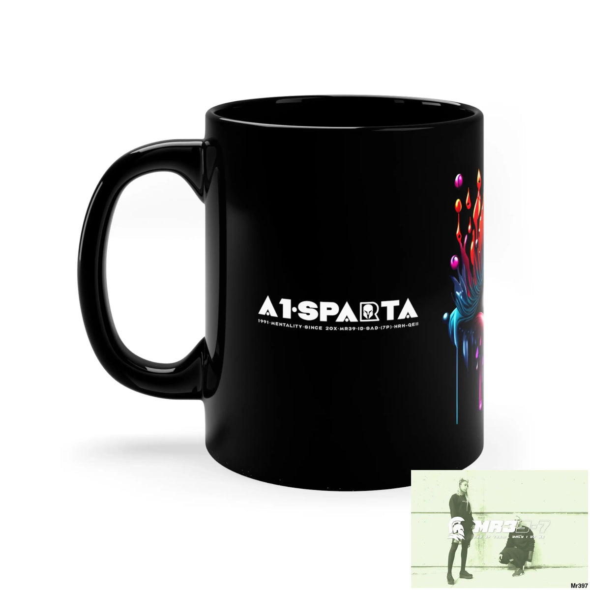 A1- Sparta GBR Multicoloured dripping eye 11oz Black Mug 11oz Mug