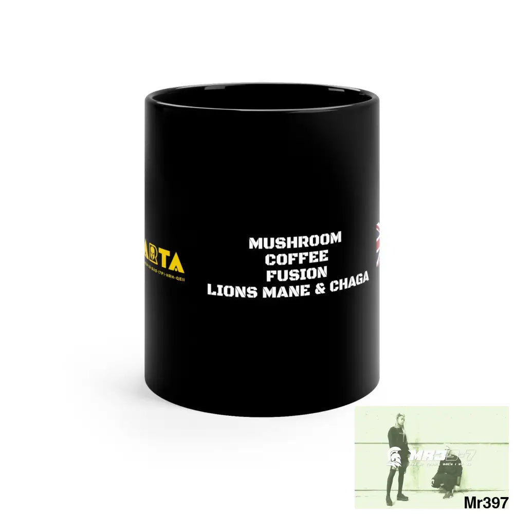 A1•Sparta GBR Mushroom Coffee Fusion Lion’s Mane & Chaga 11oz Black Mug 11oz Mug