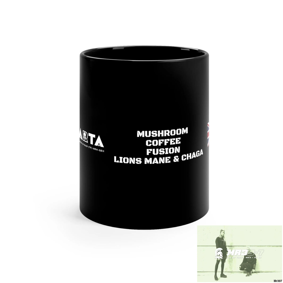 A1•Sparta GBR Mushroom Coffee Fusion Lion’s Mane & Chaga 11oz Black Mug 11oz Mug
