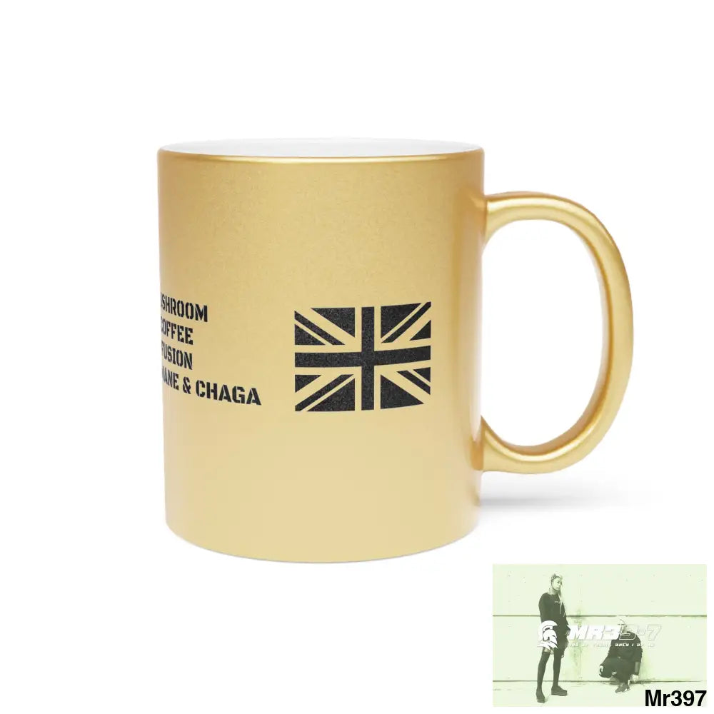 A1•Sparta GBR Mushroom Coffee Fusion Lions Mane & Chaga Metallic Mug (Silver\Gold) Mug