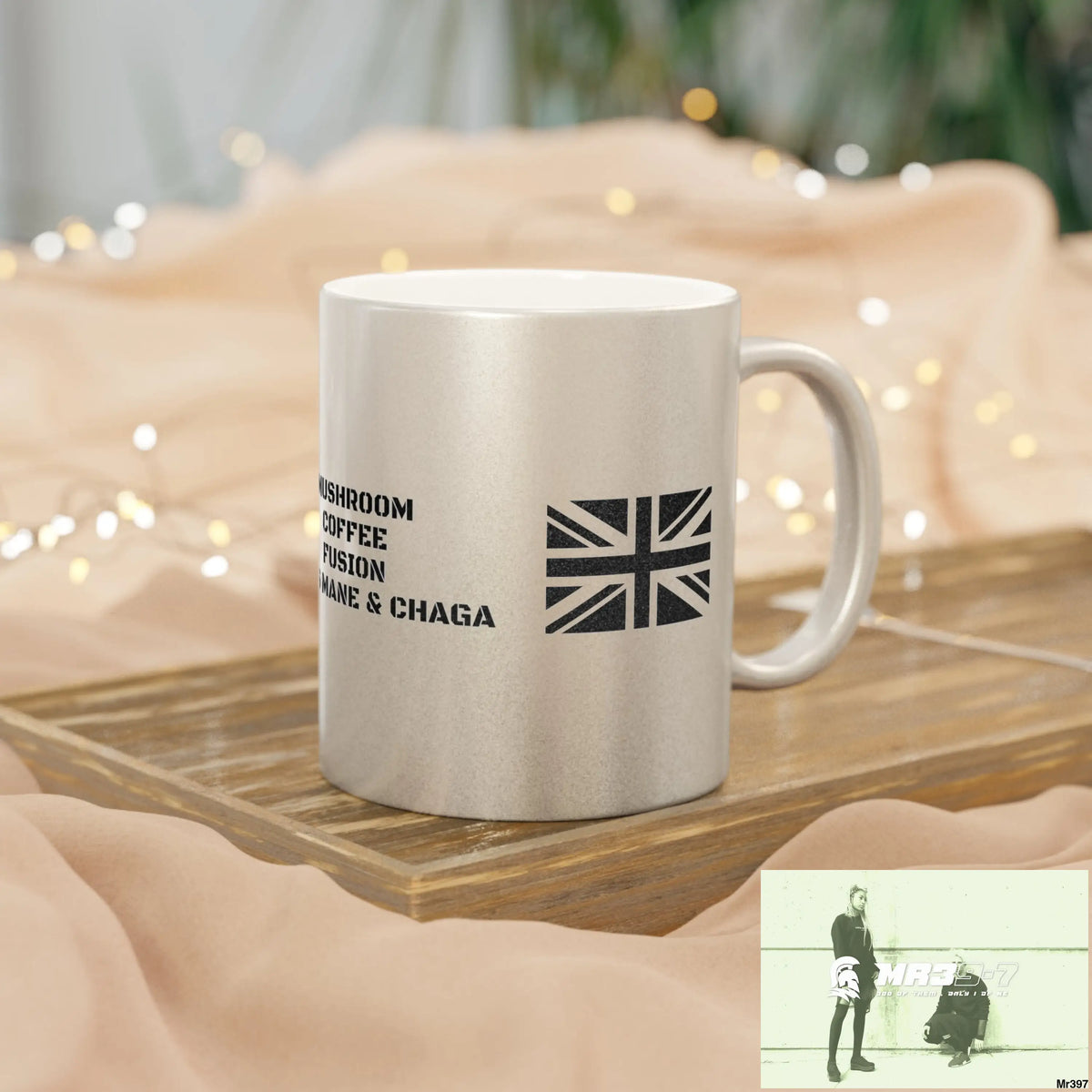 A1•Sparta GBR Mushroom Coffee Fusion Lions Mane & Chaga Metallic Mug (Silver\Gold) Mug