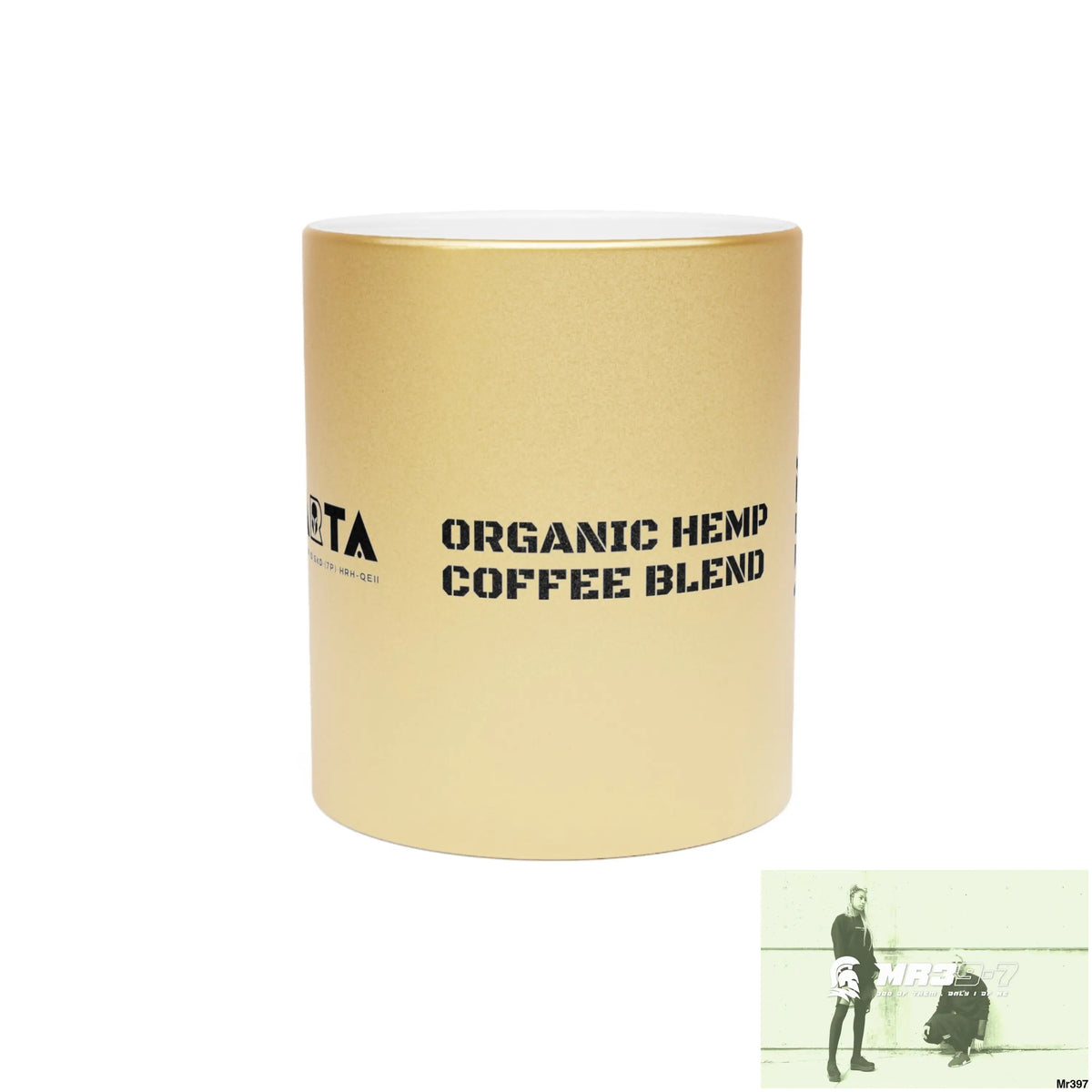A1•Sparta GBR Organic Hemp Coffee blend Metallic Mug (Silver\Gold) 11oz / Gold Mug