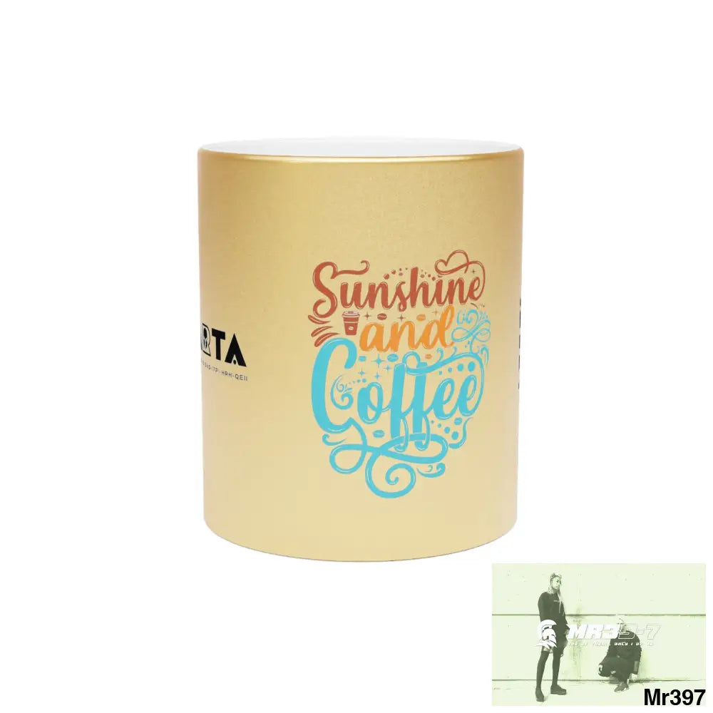 A1•Sparta GBR Tactical Sunshine & Coffee Metallic Mug (Silver\Gold) 11oz / Gold Mug