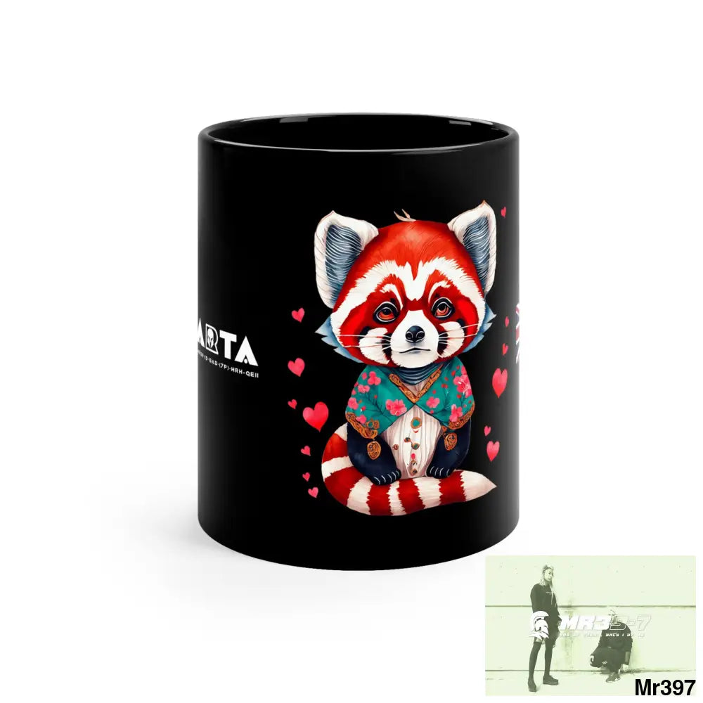A1•Sparta GBR Valentine’s Day Cute Red Panda 11oz Black Mug 11oz Mug