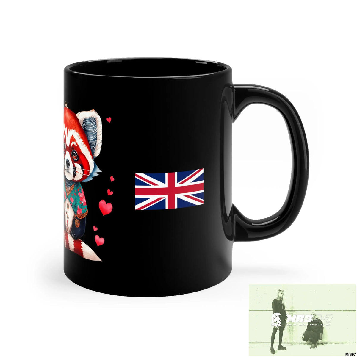 A1•Sparta GBR Valentine’s Day Cute Red Panda 11oz Black Mug 11oz Mug