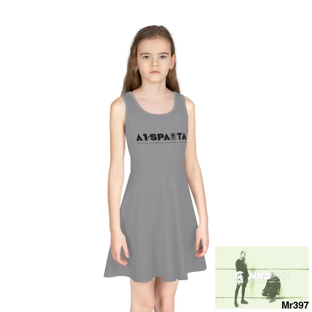 A1-Sparta Girls Sleeveless Sundress (AOP) Seam thread color automatically matched to design / 2T All Over Prints