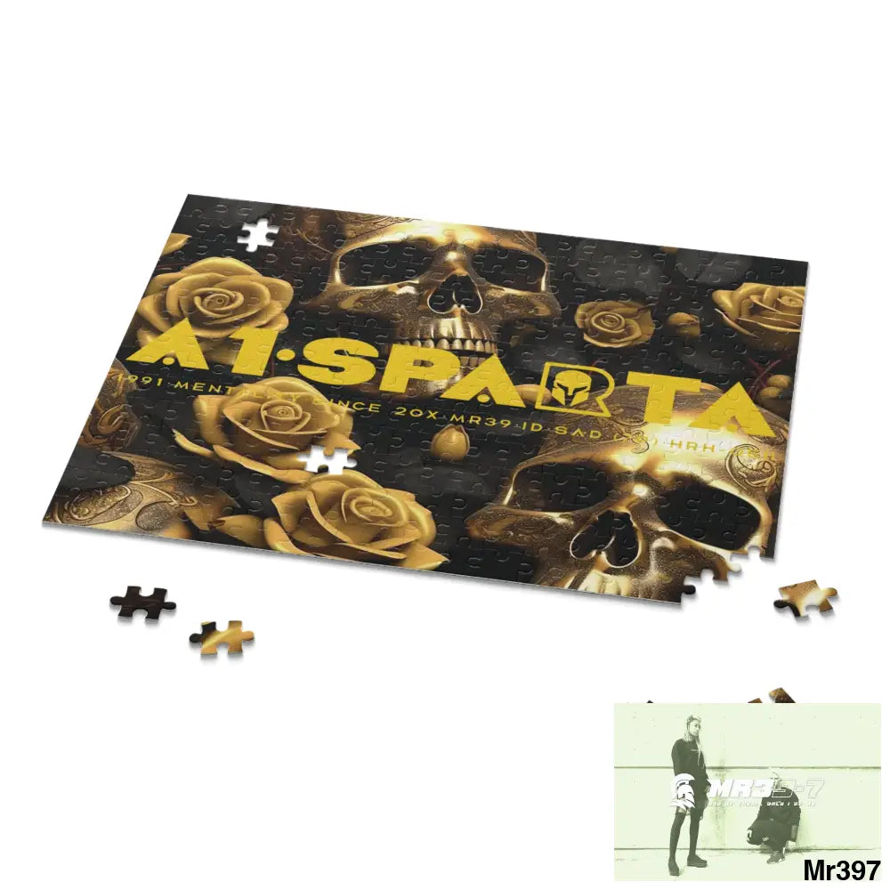 A1.Sparta Gold Gothic skulls & Roses Puzzle (120 252 500-Piece) Puzzle