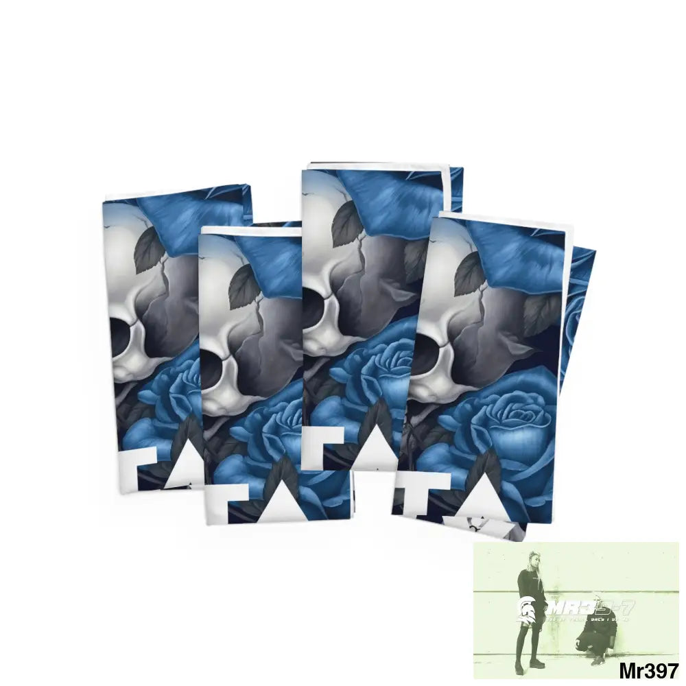 A1-Sparta Gothic Skulls & Roses Napkins 4-piece set / White / 19’’ × 19’’ Accessories