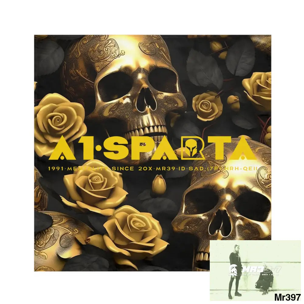 A1- Sparta Gothic Skulls & Roses Napkins 4-piece set / White / 19’’ × 19’’ Accessories