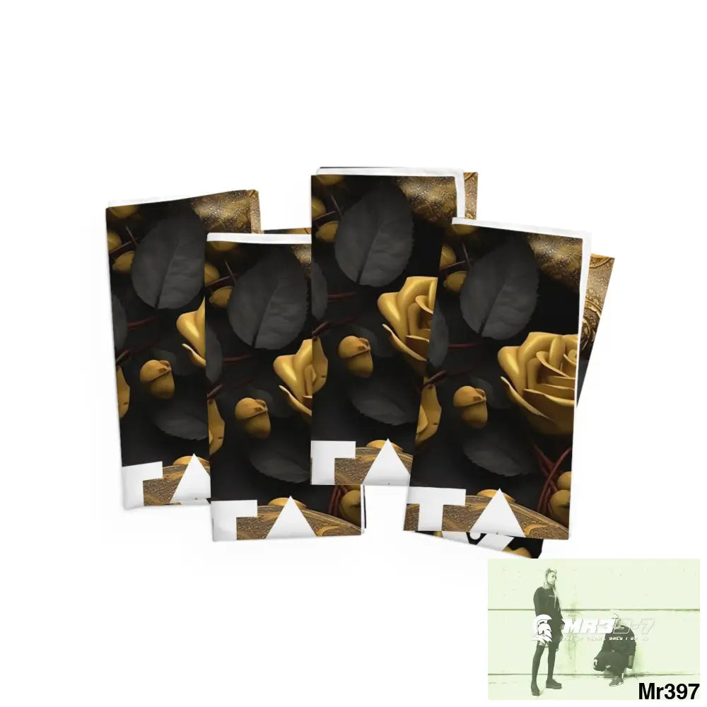 A1-Sparta Gothic Skulls & Roses Napkins 4-piece set / White / 19’’ × 19’’ Accessories