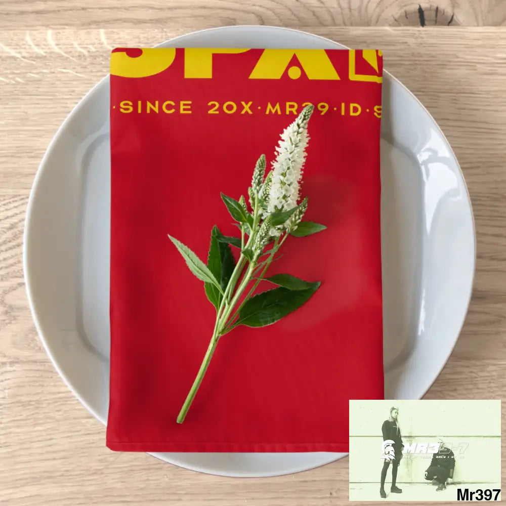 A1- Sparta Gothic Skulls & Roses Napkins 4-piece set / White / 19’’ × 19’’ Accessories