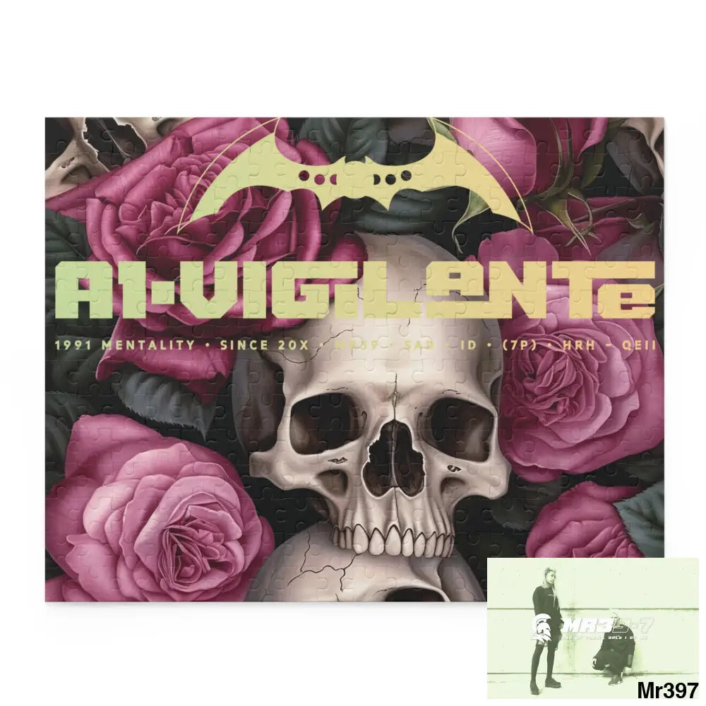 A1•Sparta Gothic skulls & Roses Puzzle (120 252 500-Piece) 14’’ × 11’’ (252 pcs) Puzzle