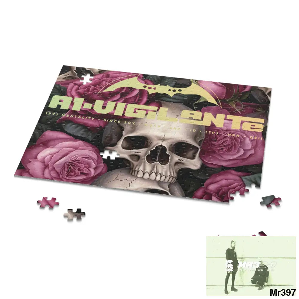 A1•Sparta Gothic skulls & Roses Puzzle (120 252 500-Piece) Puzzle
