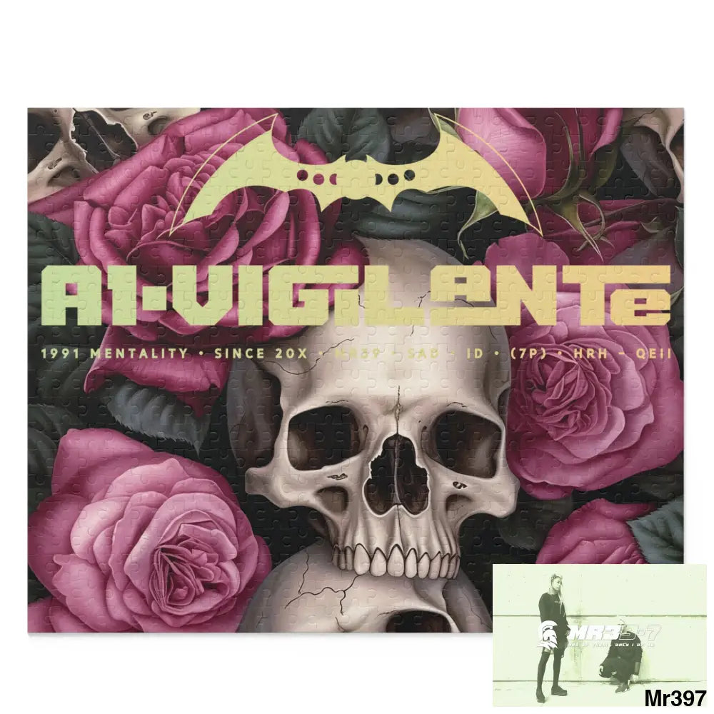 A1•Sparta Gothic skulls & Roses Puzzle (120 252 500-Piece) 20’’ × 16’’ (500 pcs) Puzzle