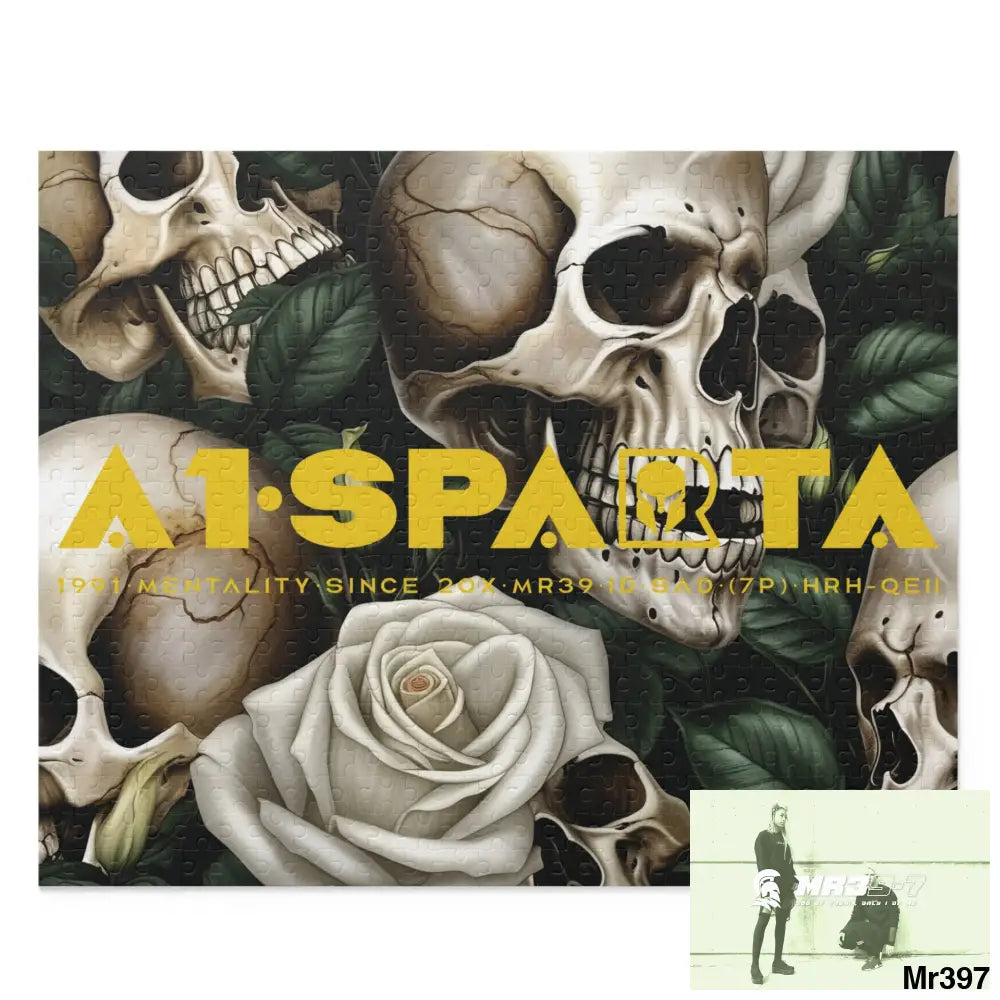 A1•Sparta Gothic skulls & Roses Puzzle (120 252 500-Piece) 20’’ × 16’’ (500 pcs) Puzzle