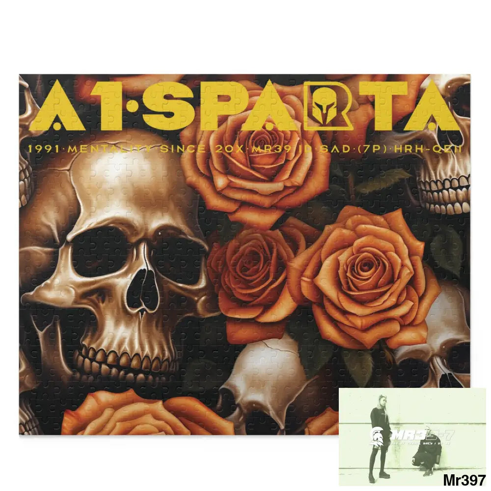 A1•Sparta Gothic skulls & Roses Puzzle (120 252 500-Piece) 20’’ × 16’’ (500 pcs) Puzzle