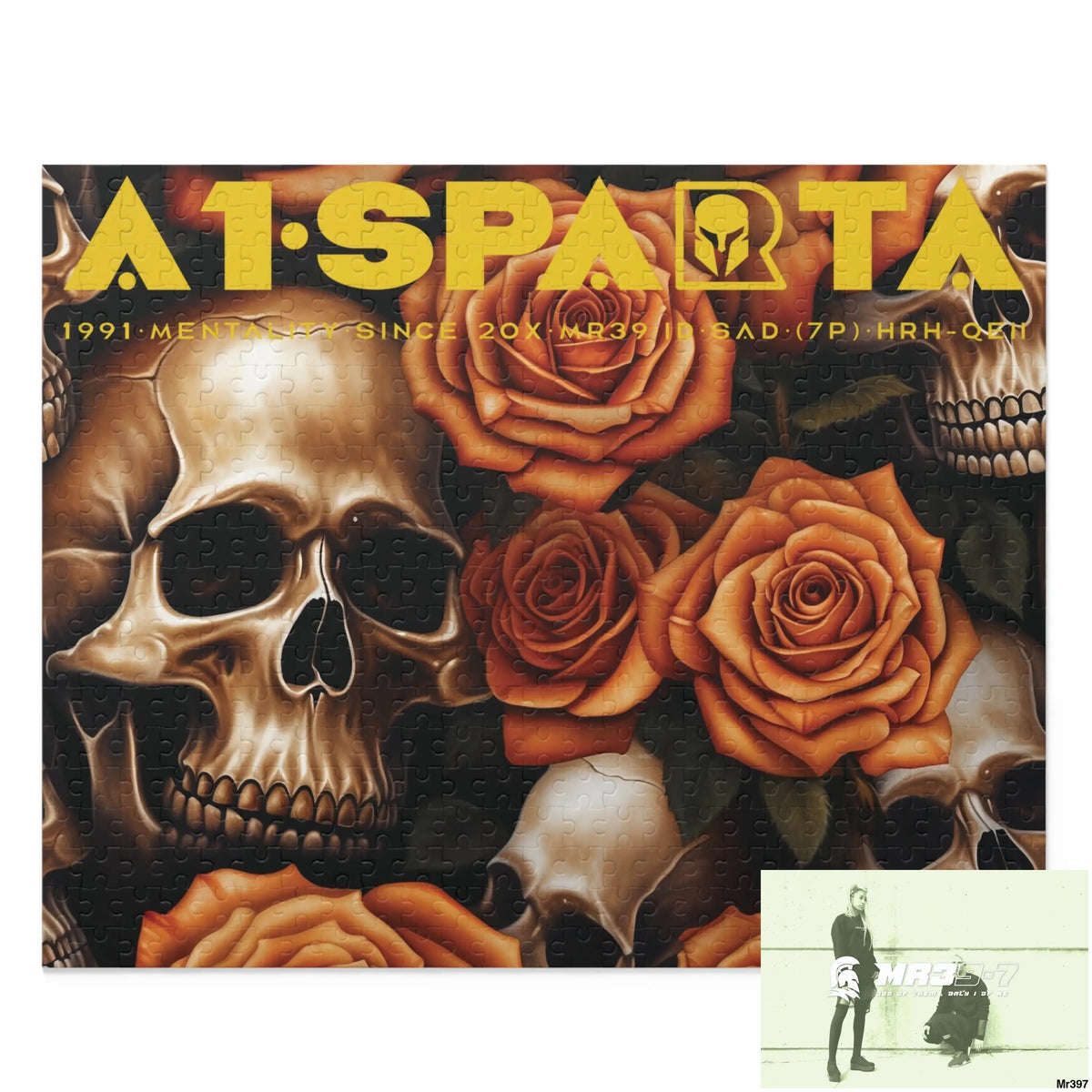 A1•Sparta Gothic skulls & Roses Puzzle (120 252 500-Piece) 20’’ × 16’’ (500 pcs) Puzzle