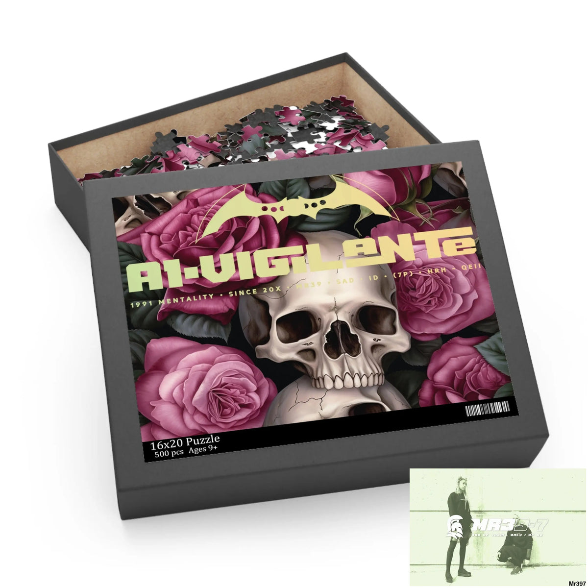 A1•Sparta Gothic skulls & Roses Puzzle (120 252 500-Piece) Puzzle