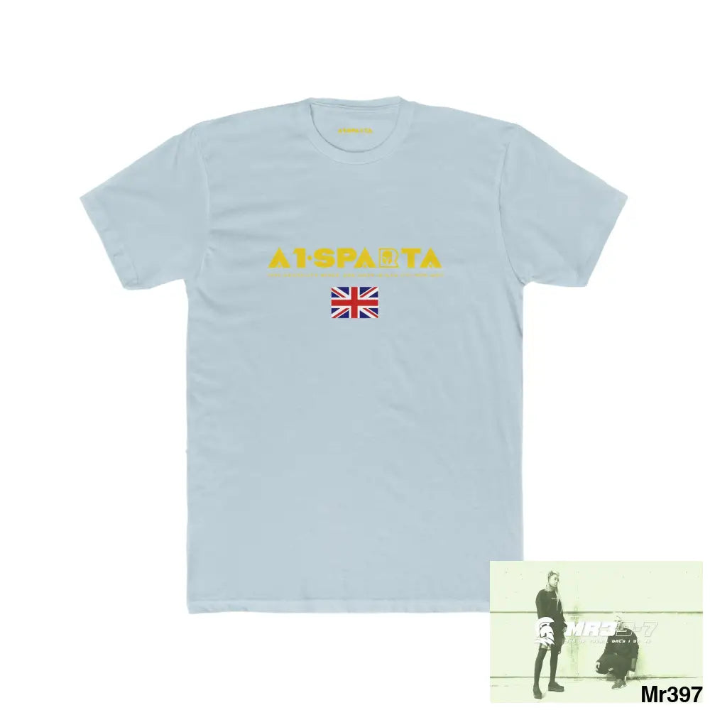A1•Sparta I See the Assassins Failed 5 countries Men’s Cotton Crew Tee Solid Light Blue / S T-Shirt