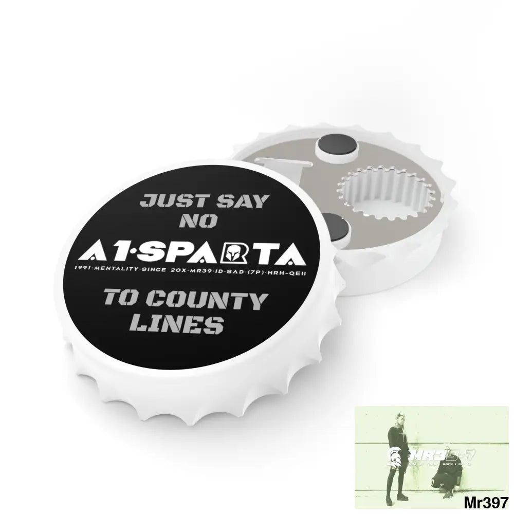A1- Sparta Just Say No To County Lines Bottle Opener One size / White Accessories