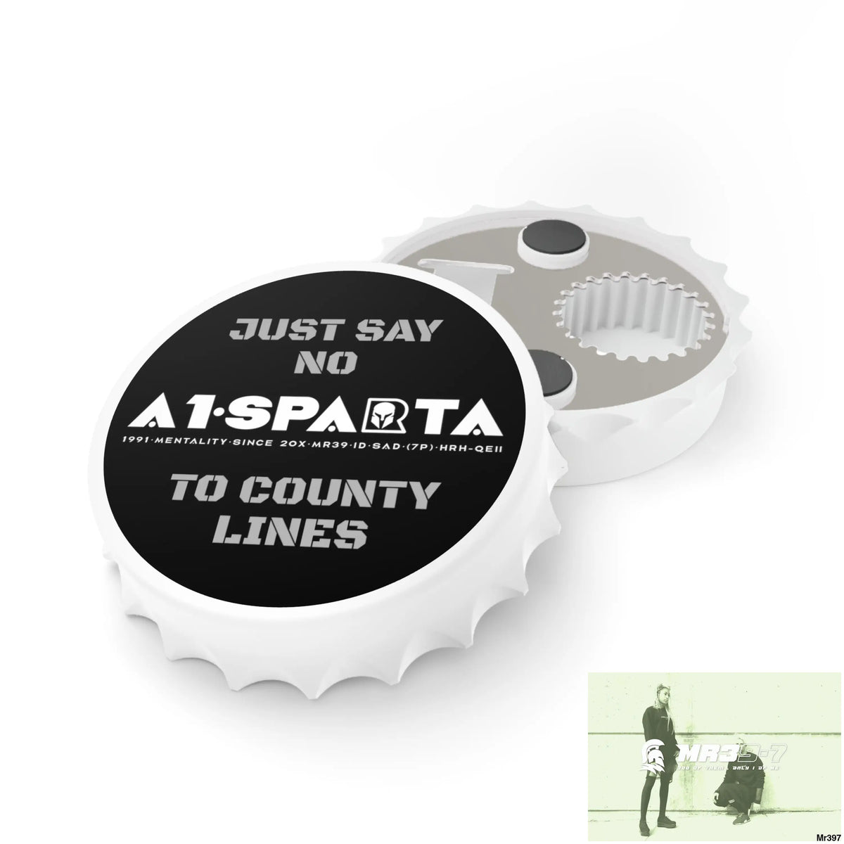 A1- Sparta Just Say No To County Lines Bottle Opener One size / White Accessories