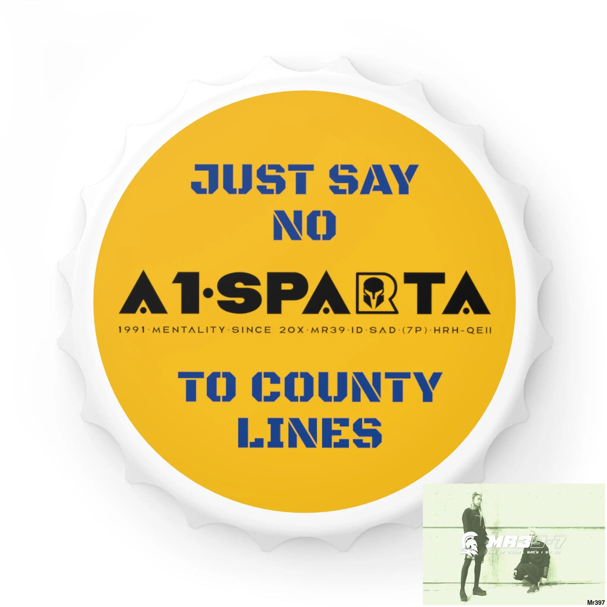 A1- Sparta Just Say No To County Lines Bottle Opener One size / White Accessories