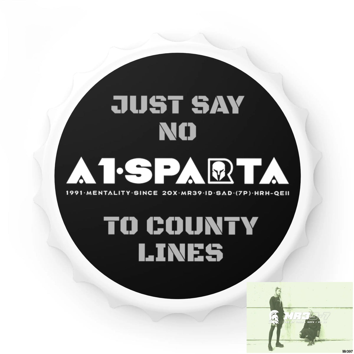 A1- Sparta Just Say No To County Lines Bottle Opener One size / White Accessories