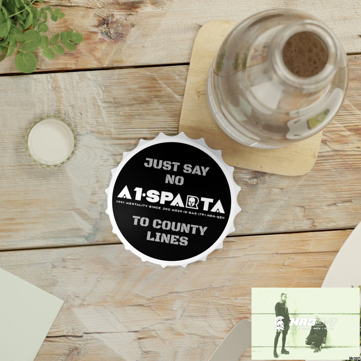 A1- Sparta Just Say No To County Lines Bottle Opener One size / White Accessories