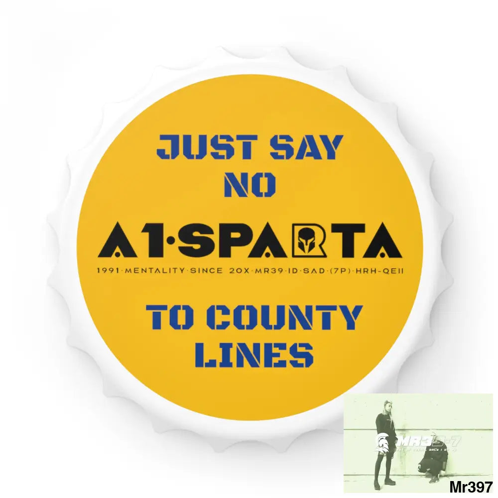 A1- Sparta Just Say No To County Lines Bottle Opener One size / White Accessories
