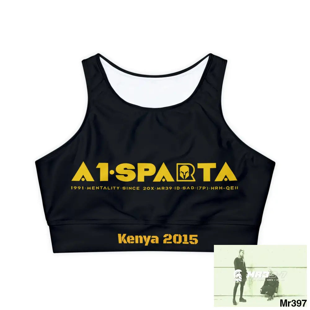 A1-Sparta Kenya 2015 Fully Lined Padded Sports Bra (AOP) XS All Over Prints