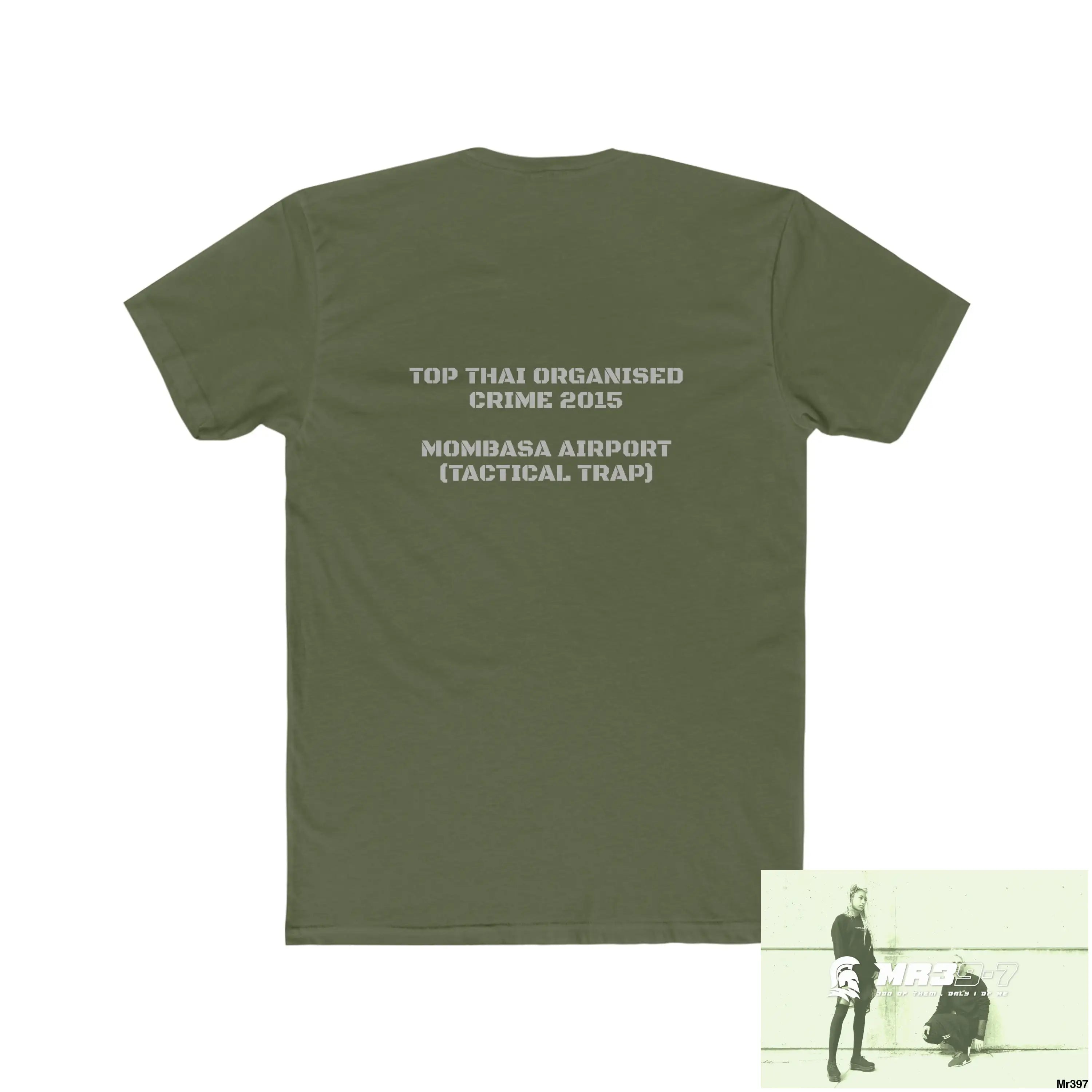 A1•Sparta Kenya 2015 Mombasa Airport Top Thai Organised Crime Men’s Cotton Crew Tee T-Shirt