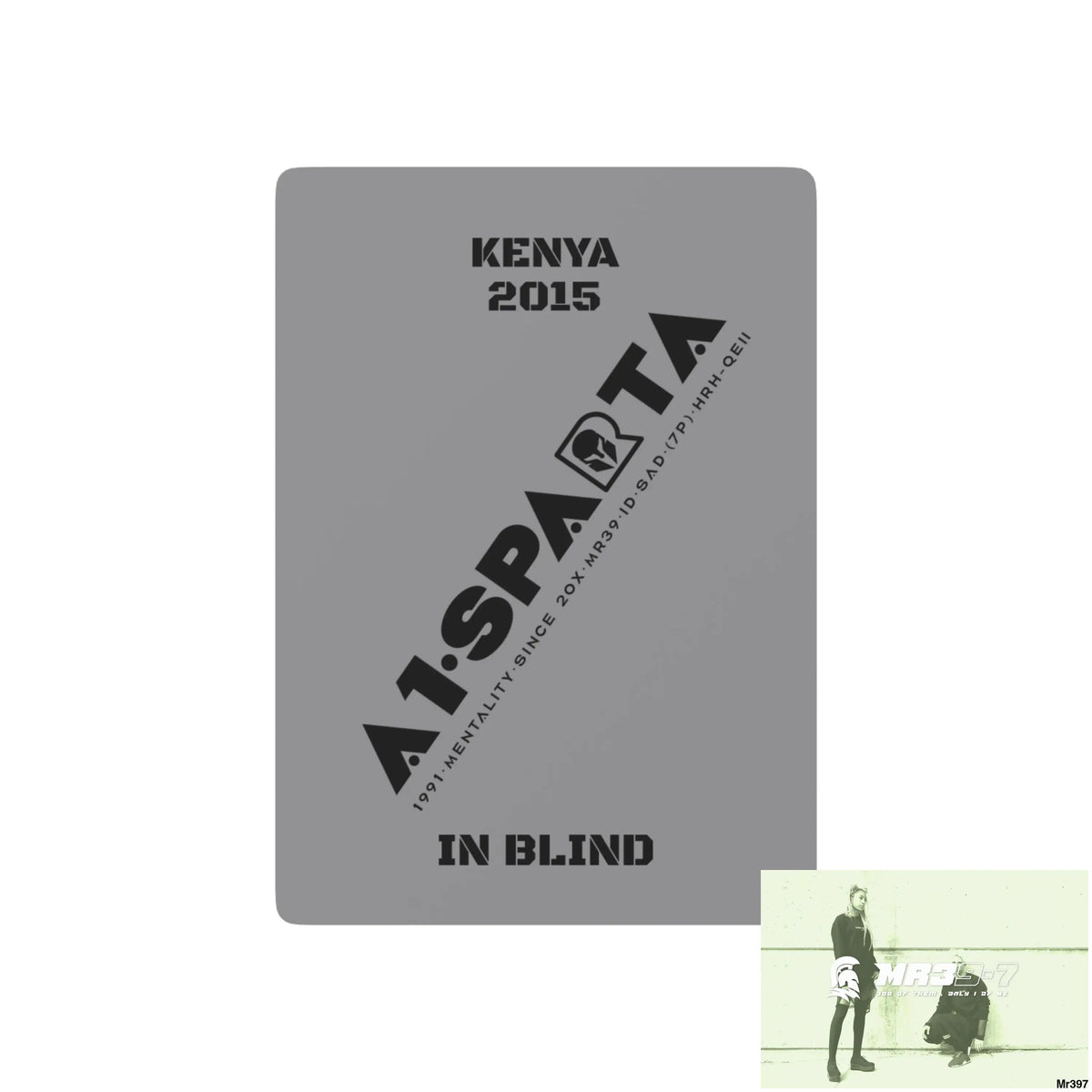 A1•Sparta Kenya In Blind Ltd Edition Custom Poker Cards 2.5’’ x 3.5’’ / White / Semi Glossy Paper products