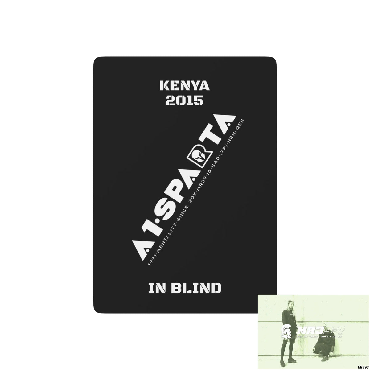 A1•Sparta Kenya In Blind Ltd Edition Custom Poker Cards 2.5’’ x 3.5’’ / White / Semi Glossy Paper products