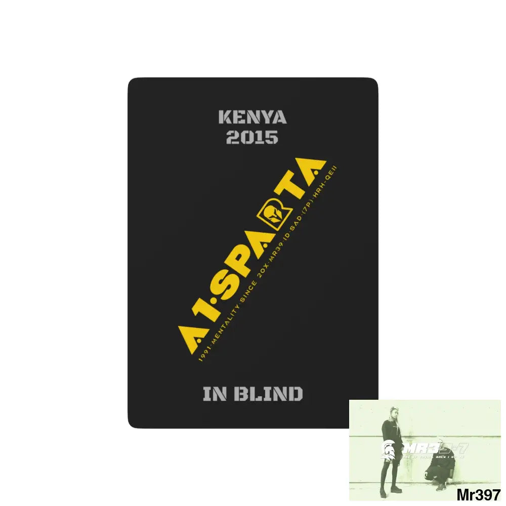 A1•Sparta Kenya In Blind Ltd Edition Custom Poker Cards 2.5’’ x 3.5’’ / White / Semi Glossy Paper products