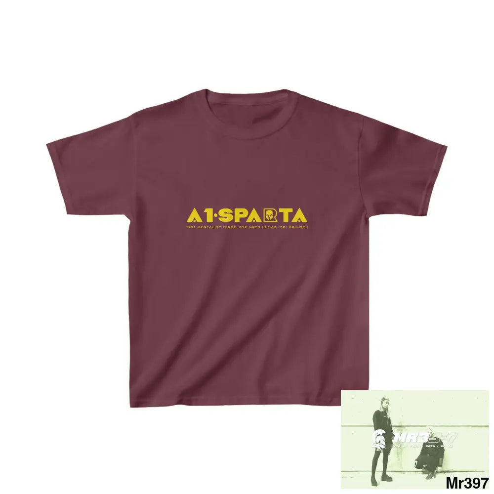 A1-Sparta - Kids Heavy Cotton™ Tee XS / Maroon Kids clothes