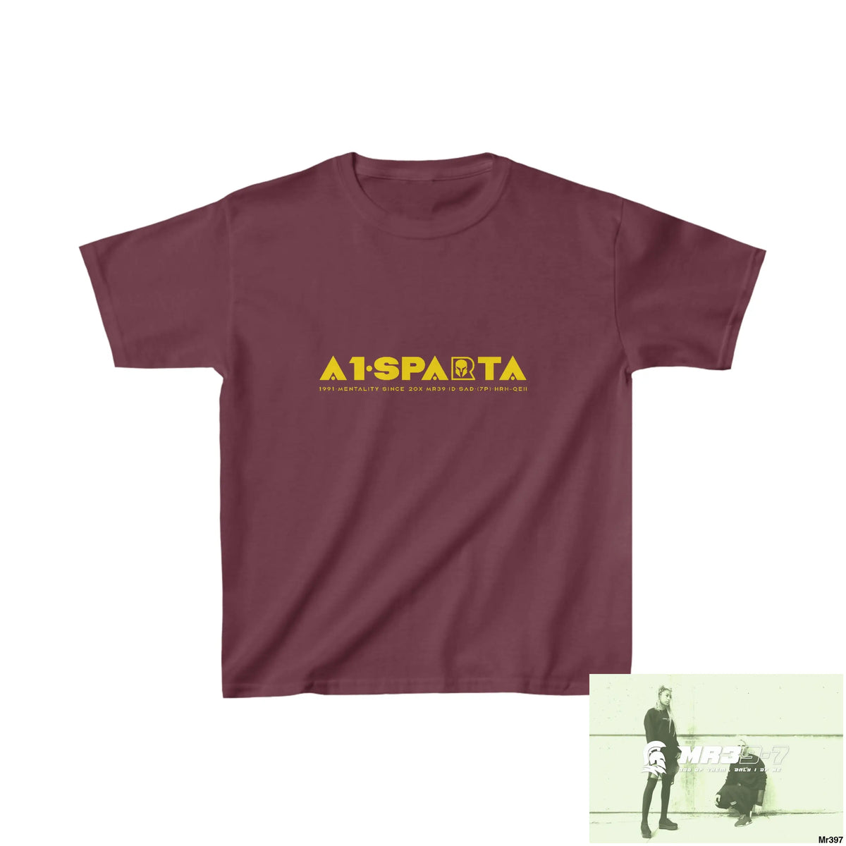 A1-Sparta - Kids Heavy Cotton™ Tee XS / Maroon Kids clothes