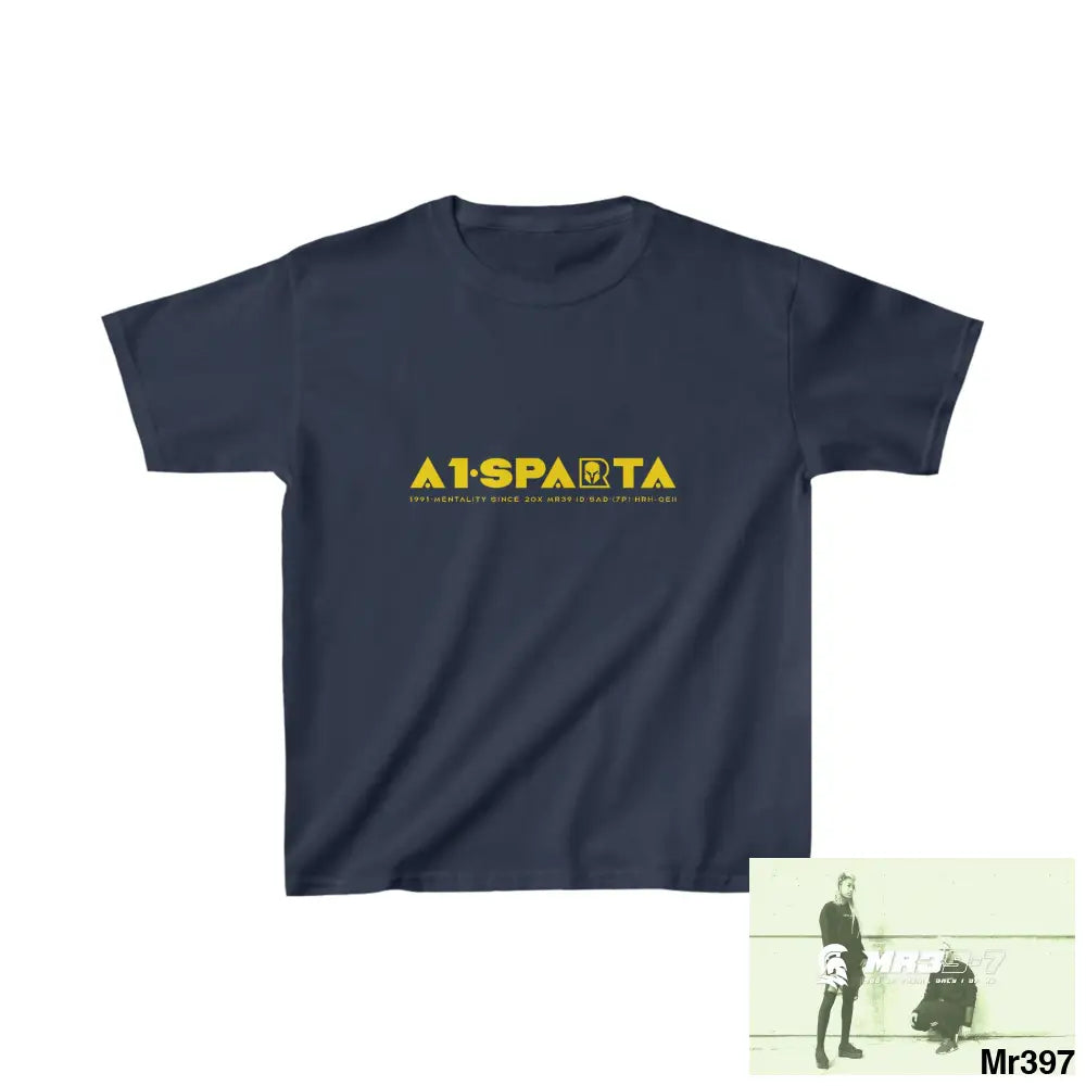 A1-Sparta - Kids Heavy Cotton™ Tee XS / Navy Kids clothes